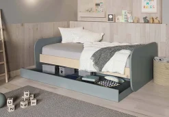 Cama con Cajón de Arrastre de color Verde ESTEBAN
