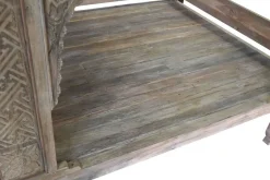 Cama con Dosel de Madera de Teca Tallada MB-220067