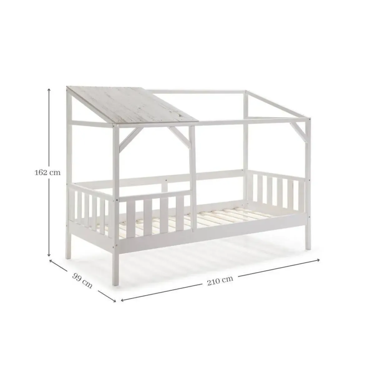 Cama Infantil con diseño Cabaña color Blanco AMON