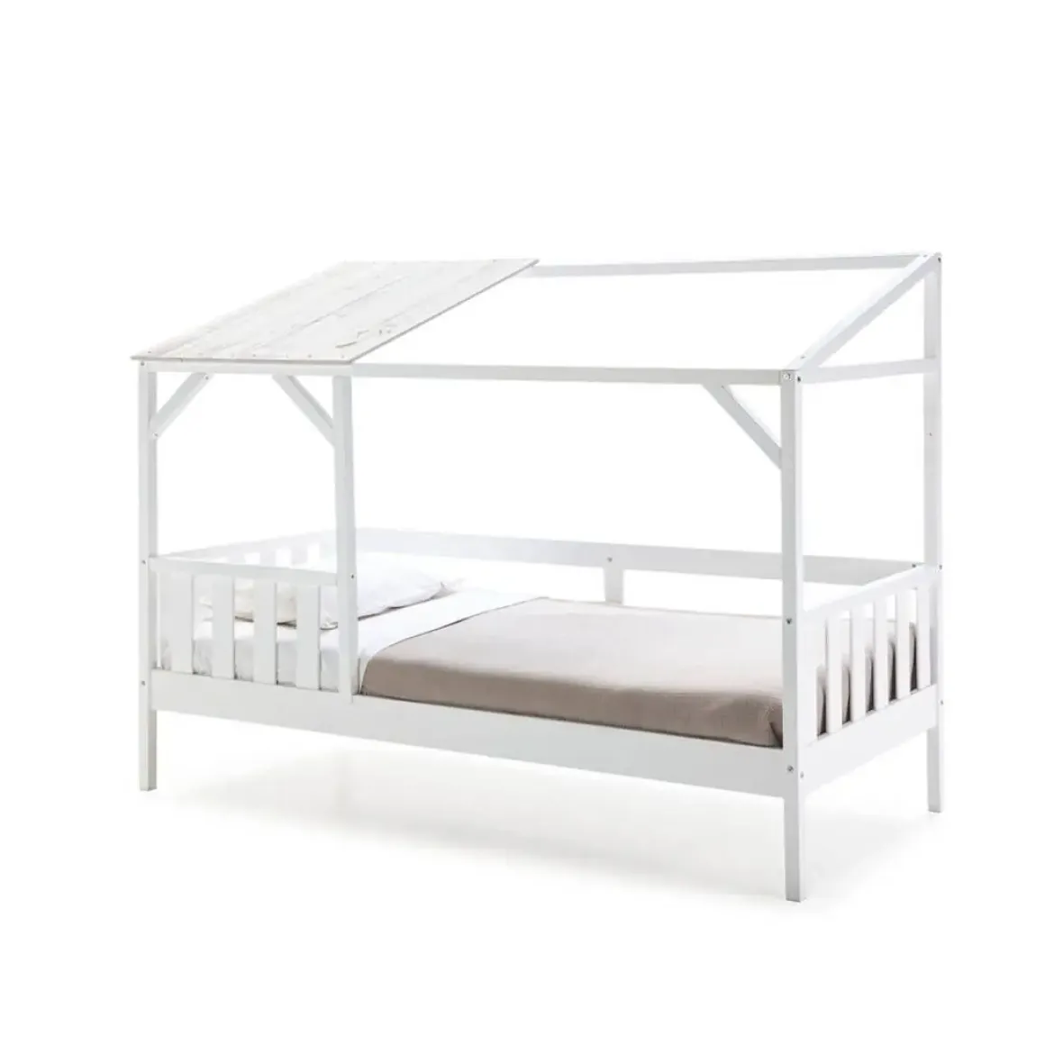 Cama Infantil con diseño Cabaña color Blanco AMON