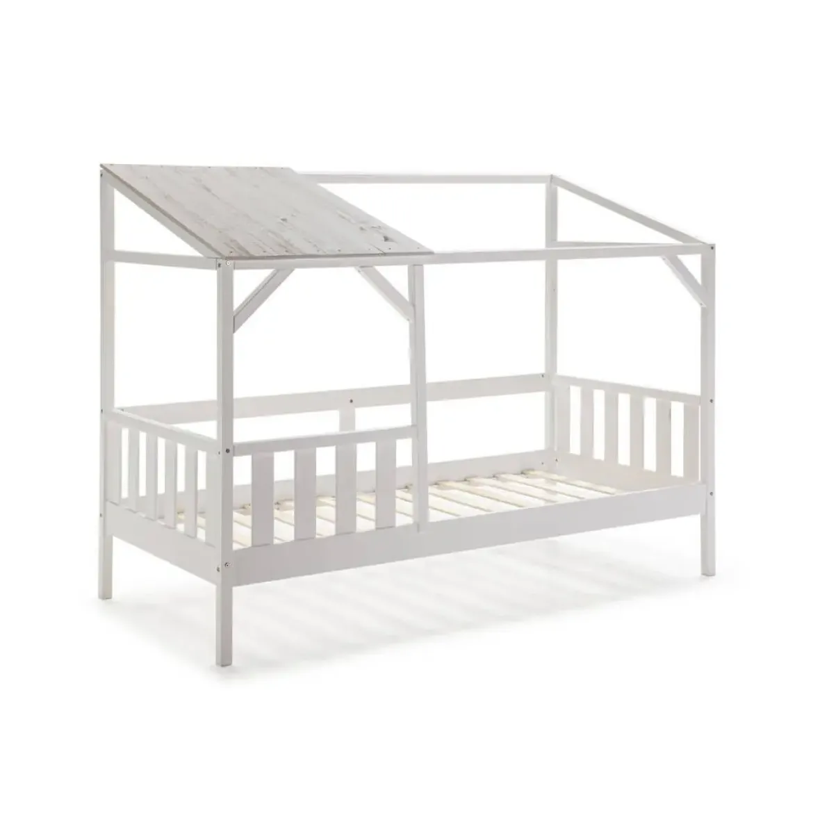 Cama Infantil con diseño Cabaña color Blanco AMON