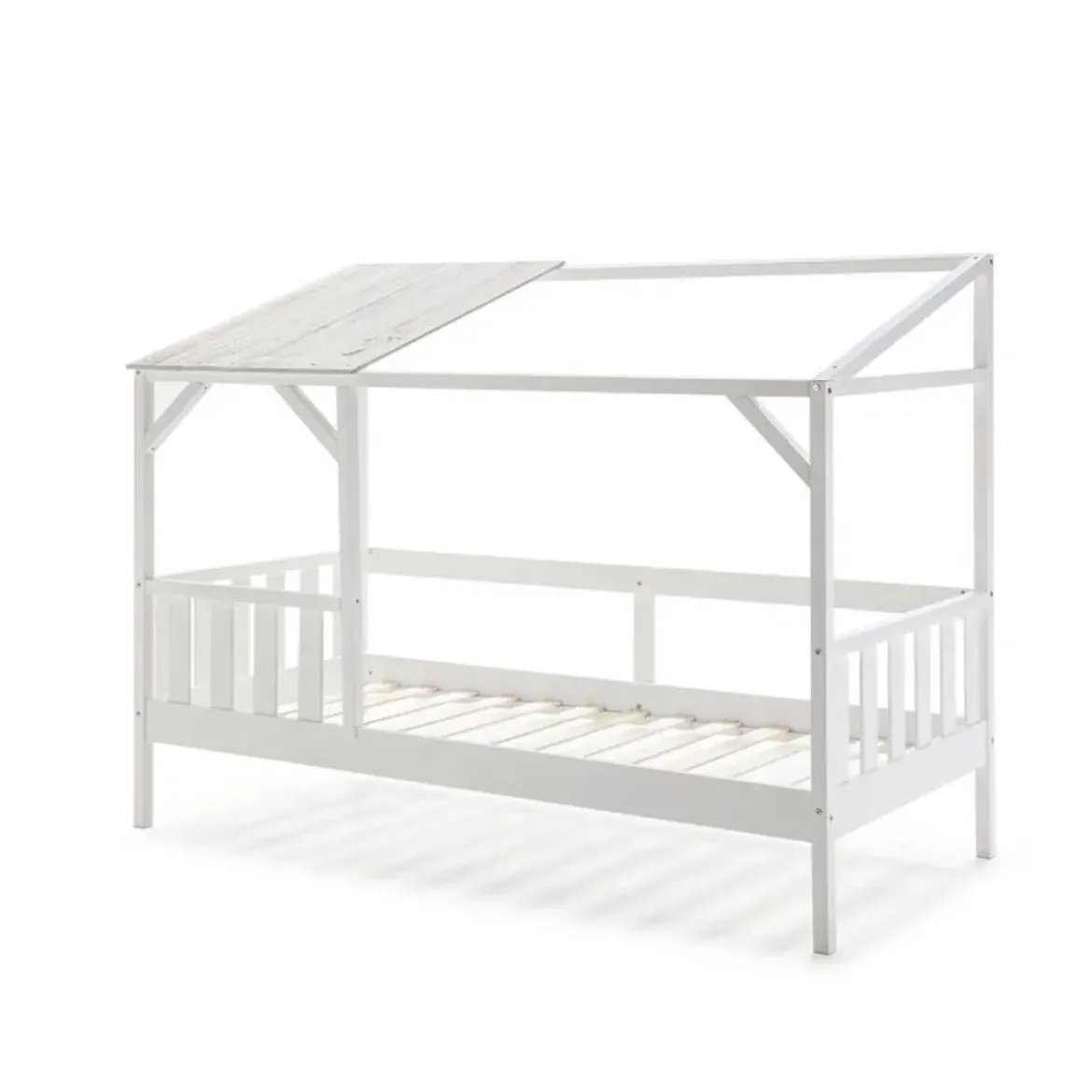 Cama Infantil con diseño Cabaña color Blanco AMON