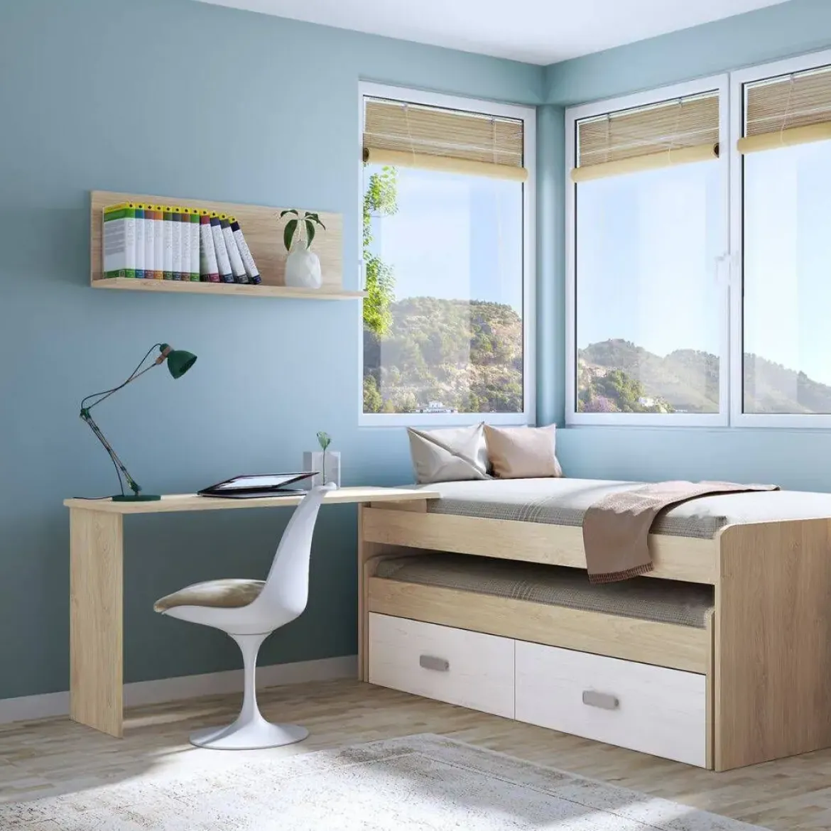 Cama Nido Compacta con 2 Cajones DONALD