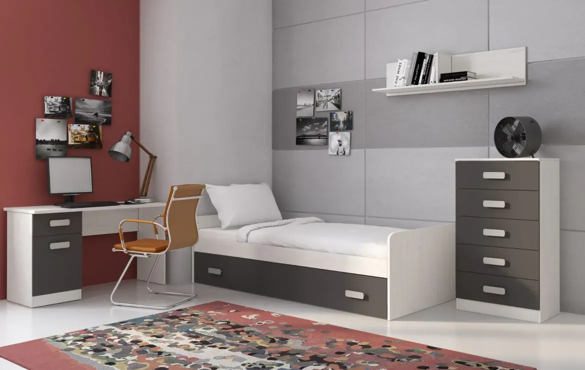 Cama Nido Juvenil con Frontal Realizada en Melamina DONALD