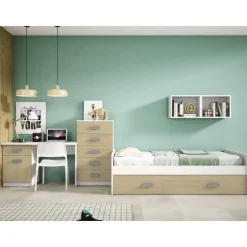 Cama Nido Juvenil con Frontal Realizada en Melamina DONALD