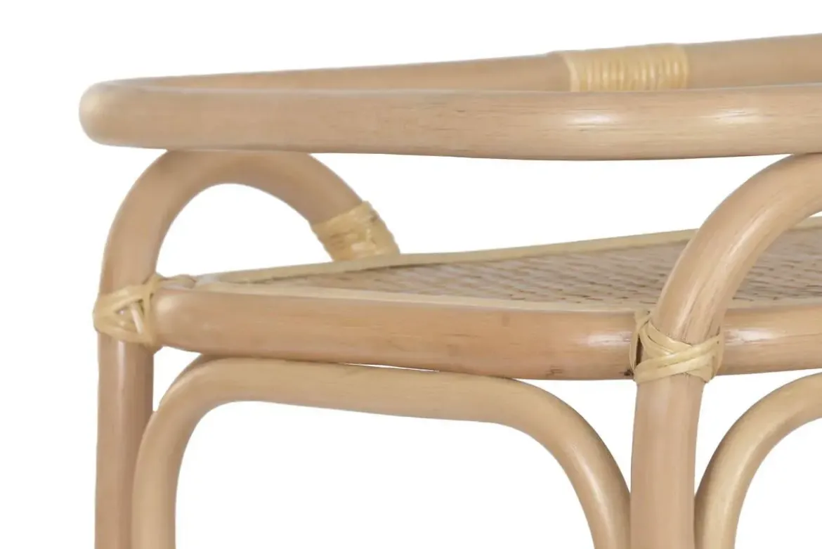 Camarera de Ratán Natural con Ruedas y Dos Estantes MB-223987
