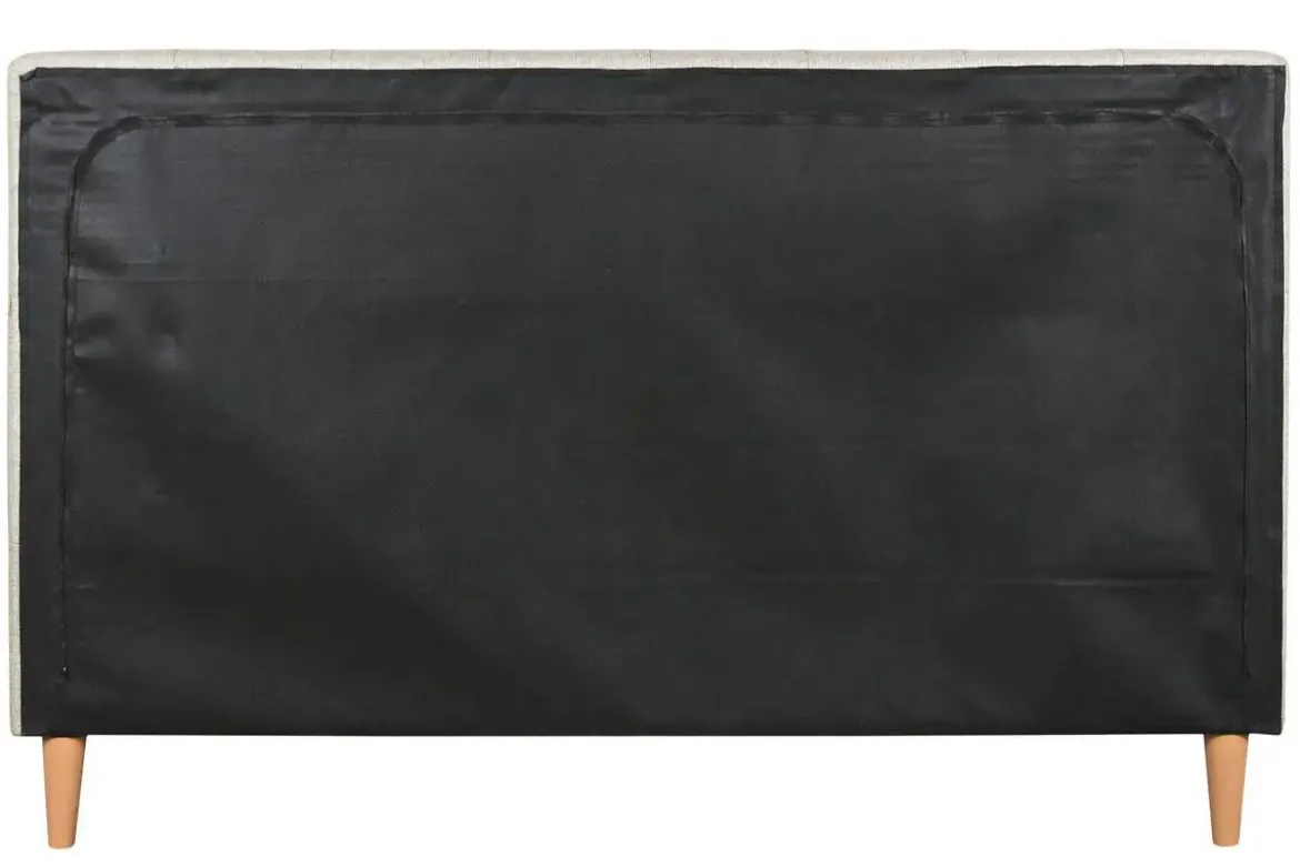 Cama Tapizada con Cabecero Acolchado en Poliéster MB-222041