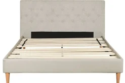 Cama Tapizada con Cabecero Acolchado en Poliéster MB-222041