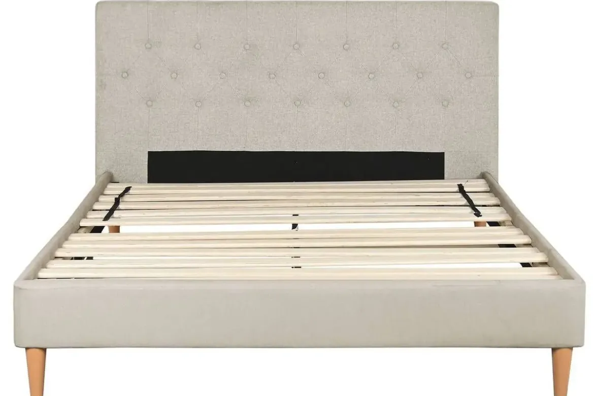 Cama Tapizada con Cabecero Acolchado en Poliéster MB-222041