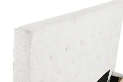 Cama Tapizada con Cabecero Acolchado en Poliéster Blanco MB-222042