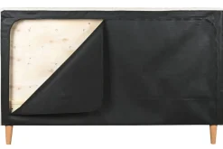Cama Tapizada con Cabecero Acolchado en Poliéster Blanco MB-222042