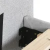 Cama Tapizada con Cabecero Acolchado en Poliéster Gris MB-222043