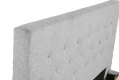 Cama Tapizada con Cabecero Acolchado en Poliéster Gris MB-222043