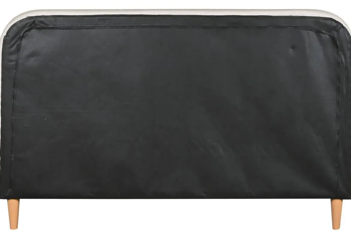 Cama Tapizada con Cabecero Acolchado en Poliéster Gris MB-222044
