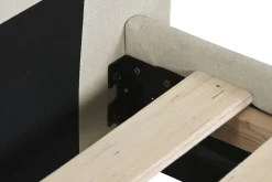 Cama Tapizada con Cabecero Acolchado en Poliéster Gris MB-222044