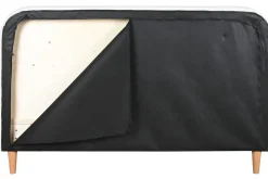 Cama Tapizada con Cabecero Acolchado en Poliéster Beige MB-222045