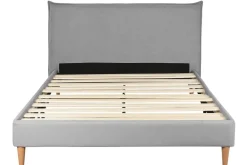 Cama Tapizada con Cabecero Acolchado Gris MB-222040