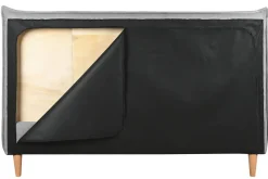 Cama Tapizada con Cabecero Acolchado Gris MB-222040