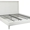 Cama Tapizada en Poliéster con Estructura Metálica Color Gris Claro MB-220061