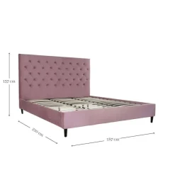 Cama Tapizada Rosa para Colchón de 180x200 cm MB-189196