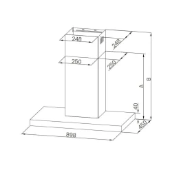 Campana Decorativa Invertida Inox 90cm 400m3/h Infiniton CMPTTSH9B63X