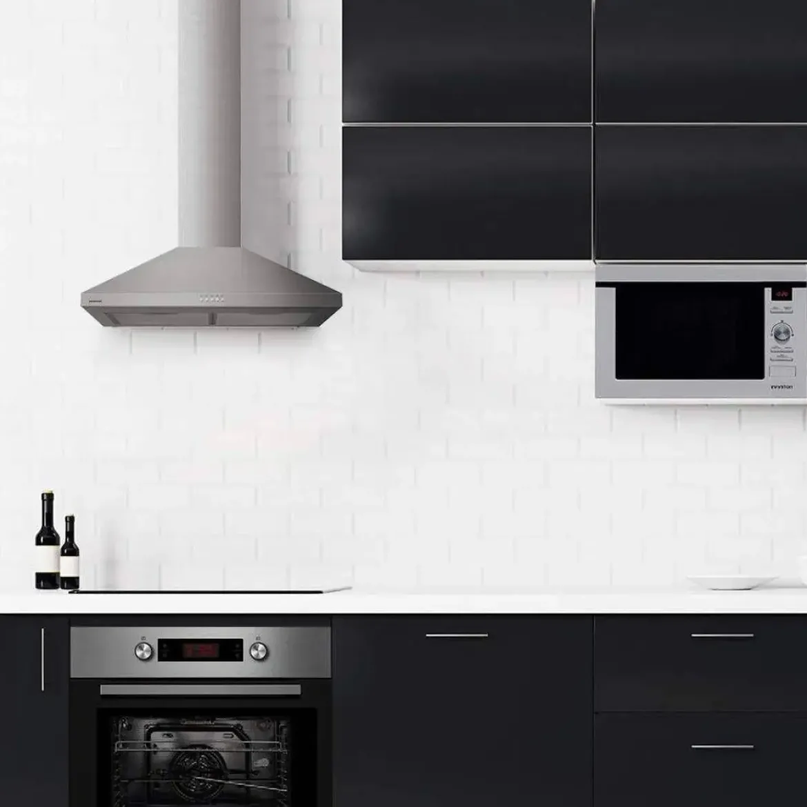 Campana Piramidal de Pared Acero Inoxidable 60 cm INFINITON CMPP61X