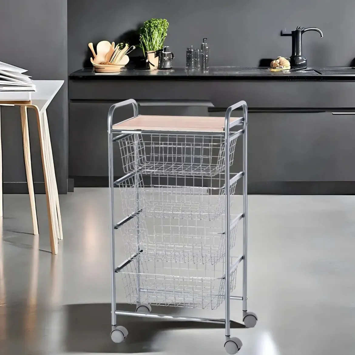 Carrito de Cocina con Ruedas y Cajones HAYA