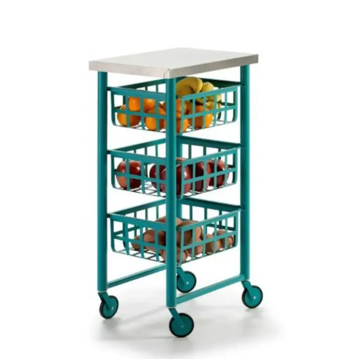 Carrito de Cocina de Acero Inoxidable FIFTY-FIFTY Turquesa 3452