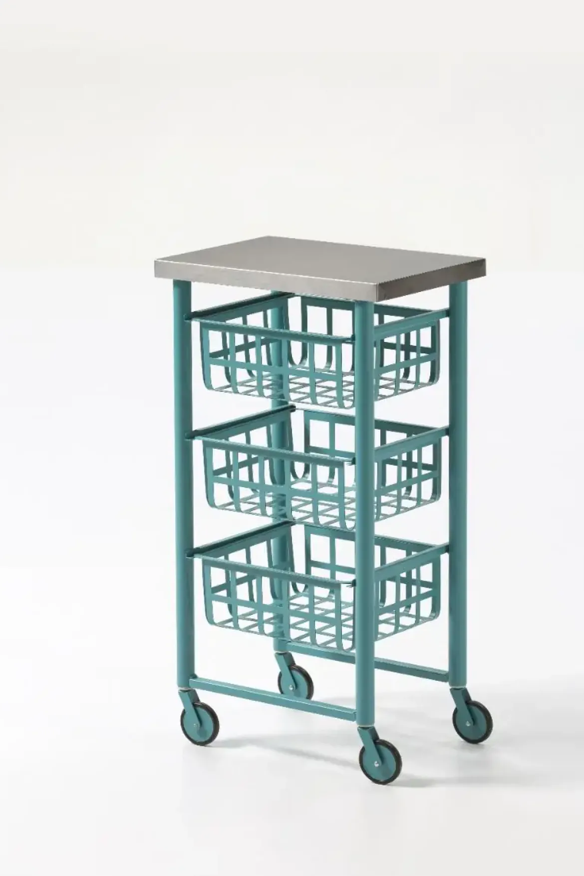 Carrito de Cocina de Acero Inoxidable FIFTY-FIFTY Turquesa 3452