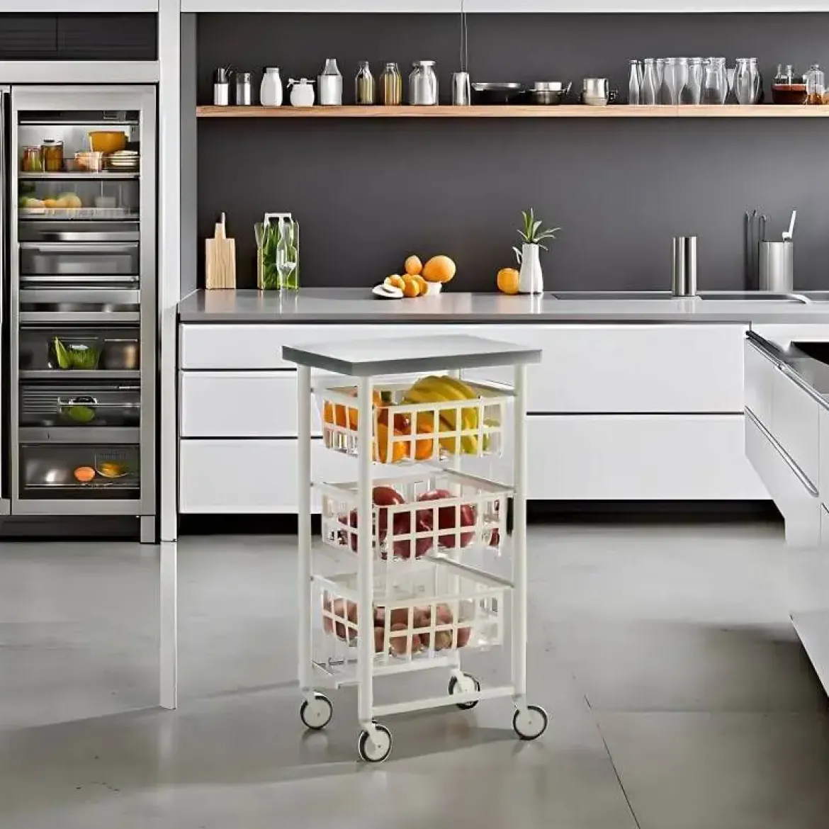 Carrito de Cocina de Acero Inoxidable FIFTY-FIFTY Blanco 3450