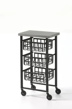 Carrito de Cocina de Acero Inoxidable FIFTY-FIFTY Negro 3451