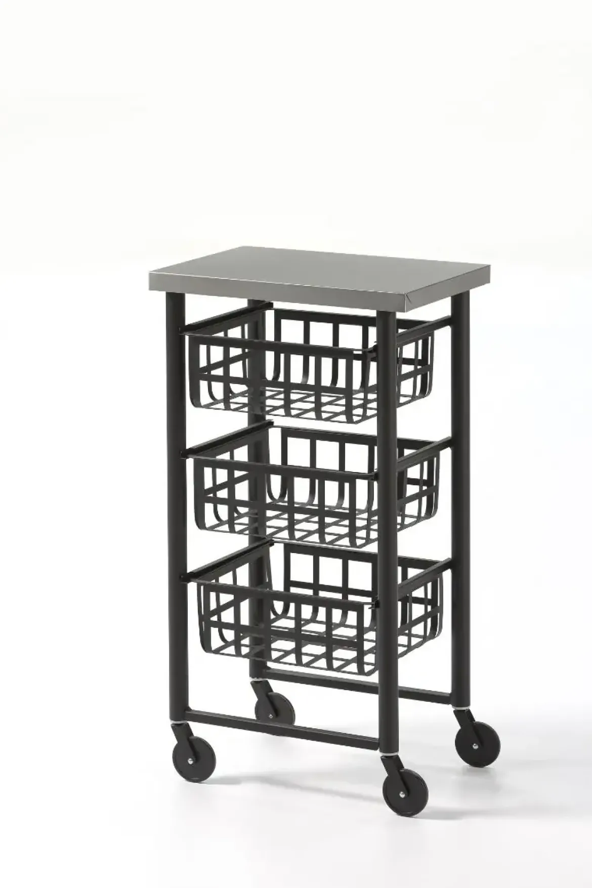 Carrito de Cocina de Acero Inoxidable FIFTY-FIFTY Negro 3451