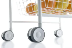 Carrito de Cocina de Acero Inoxidable y Madera Color Blanco-Haya A000420