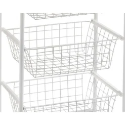 Carrito de Cocina de Acero Inoxidable y Madera Color Blanco-Haya A000420
