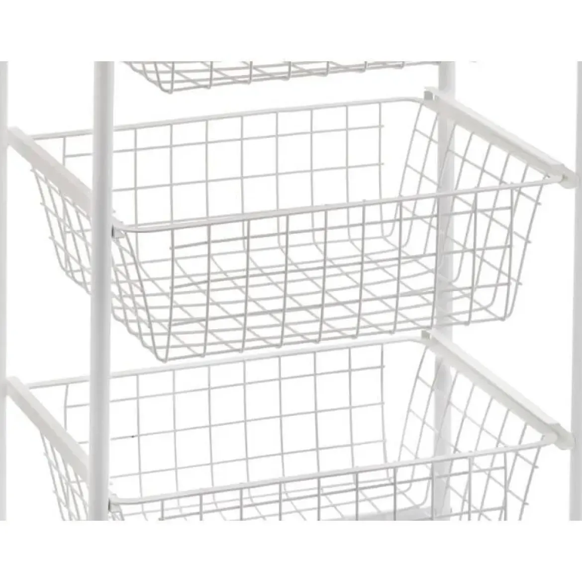 Carrito de Cocina de Acero Inoxidable y Madera Color Blanco-Haya A000420