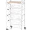 Carrito Verdulero con 4 Cestas Blanco/Haya FIESTA A000423
