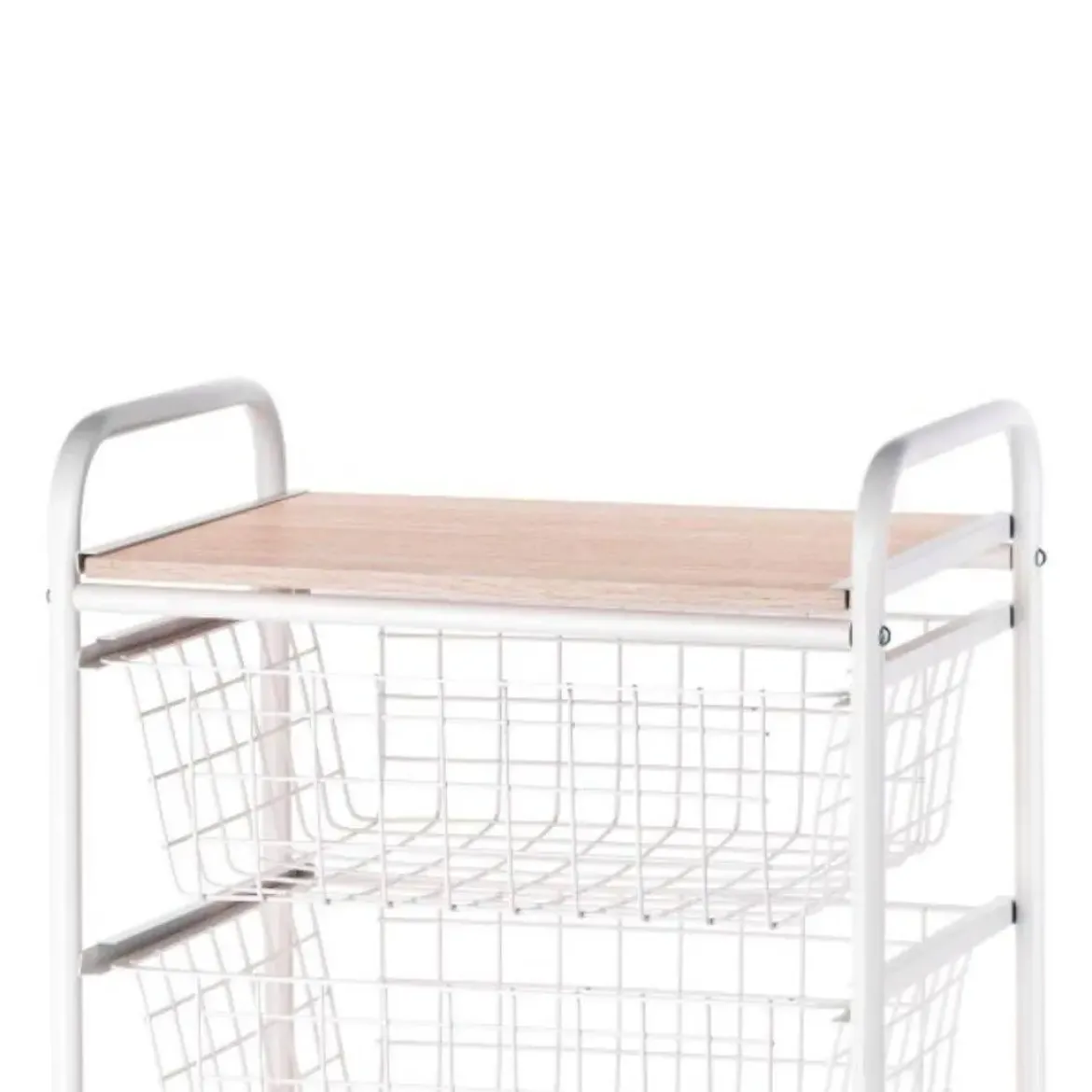 Carrito Verdulero con 4 Cestas Blanco/Haya FIESTA A000423