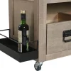 Carro Bar Auxiliar de Madera de Hevea con Ruedas MB-224108