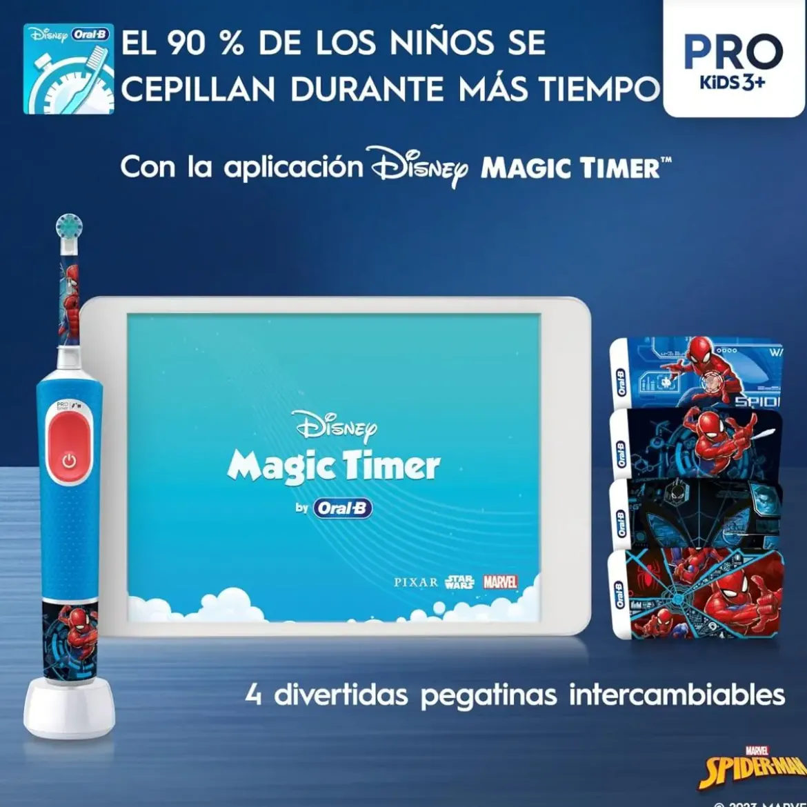 Cepillo BRAUN Infantil Oral B Pro Ki Ds Spiderman + Funda de Viaje KIDSSPIDERMAN