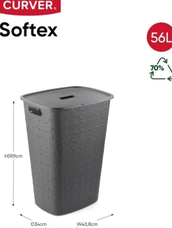 Cesto de Ropa 56L en color Gris Oscuro SOFTEX