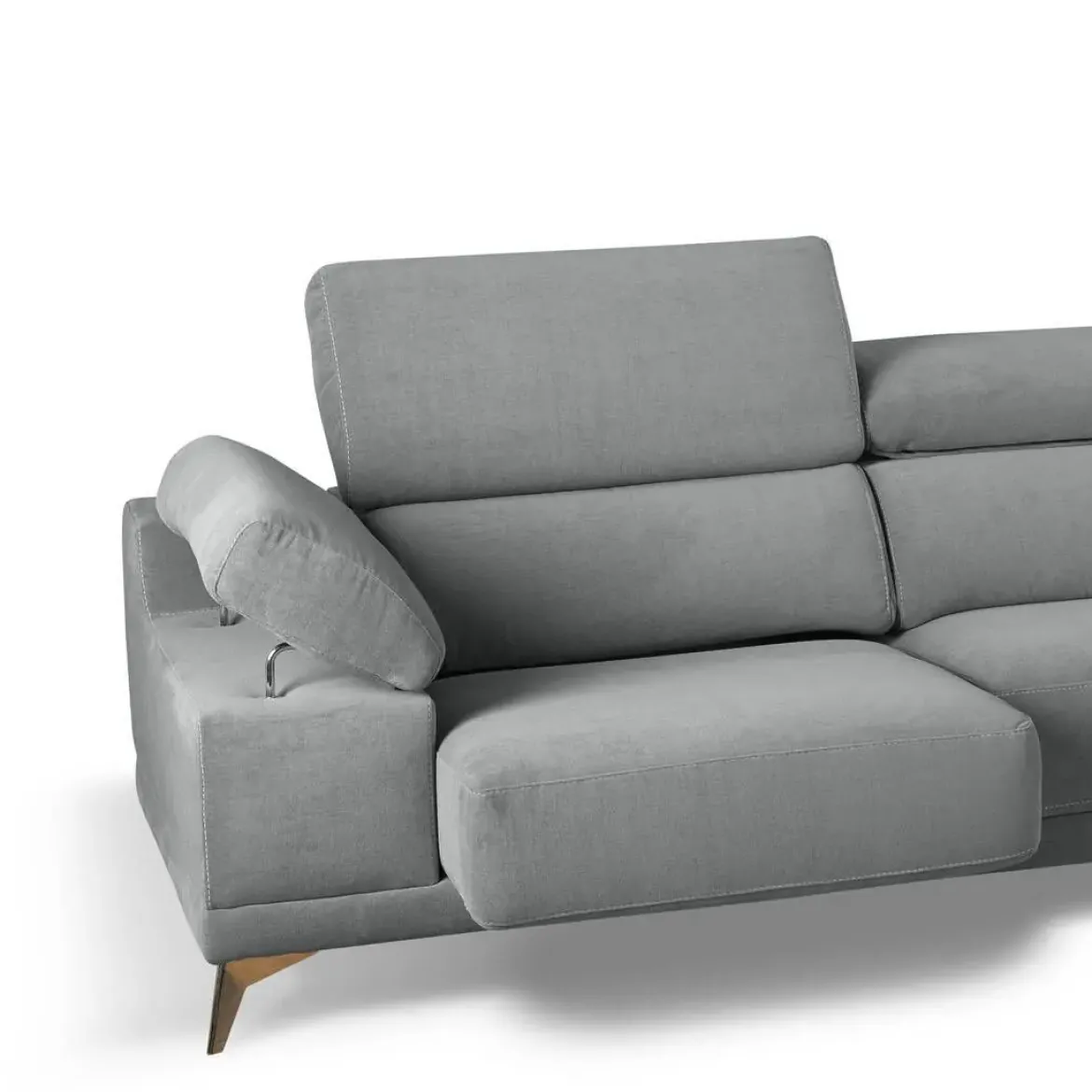 Chaise Longue con Asientos Deslizantes Tapizado en Tela Izquierda NIZA