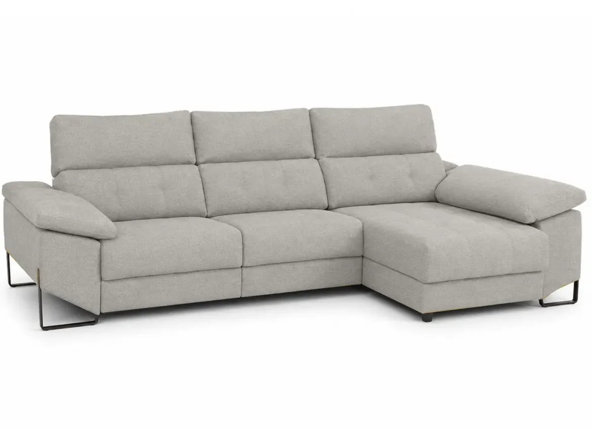 Chaiselongue Derecha 312 cm Relax Eléctrico con Arcón Tapizado en Poliéster XENA