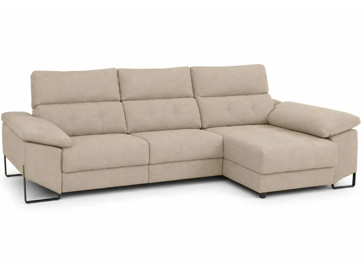 Chaiselongue Derecha 312 cm Relax Eléctrico con Arcón Tapizado en Poliéster XENA