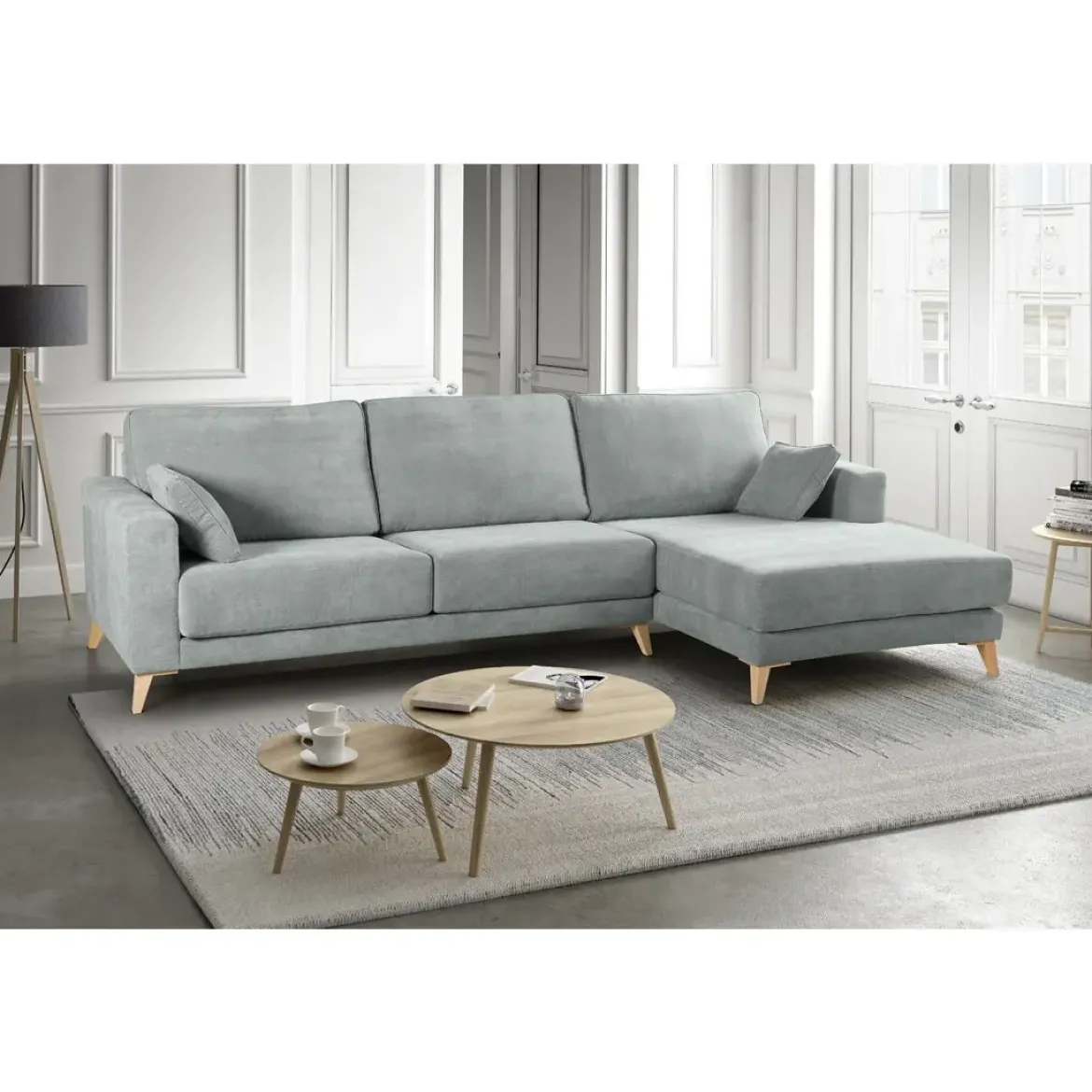 Chaiselongue Derecha 3 Plazas 300 cm Tapizado en Poliéster GIOVANI