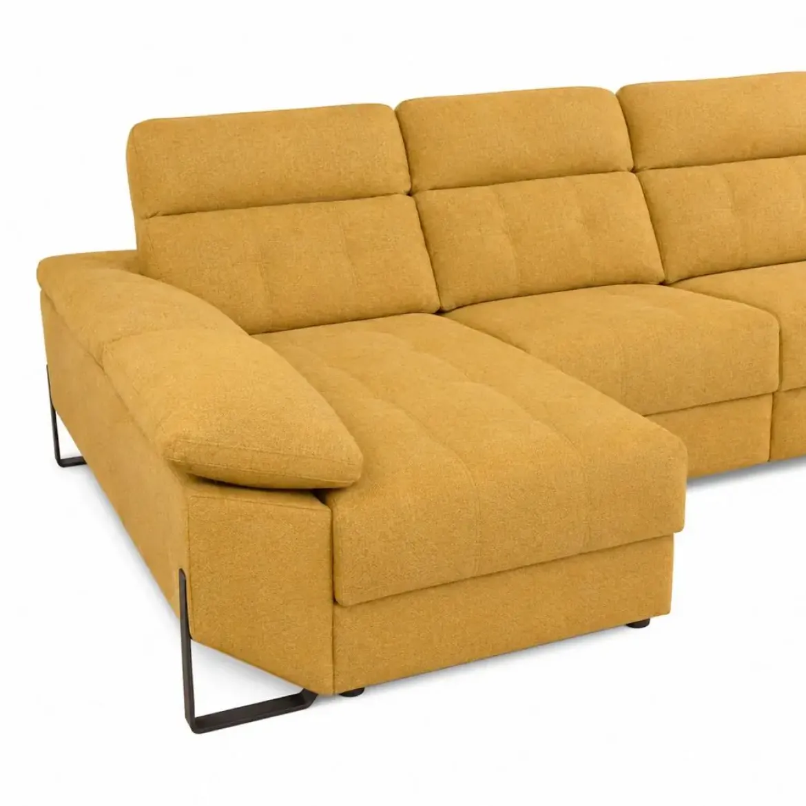 Chaiselongue Izquierda 312 cm Relax Eléctrico con Arcón Tapizado en Poliéster XENA