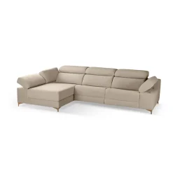 Chaiselongue Izquierda 3 Plazas 306 cm Relax Eléctrico Tapizado en Poliéster OLIMPIA