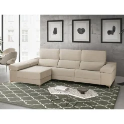 Chaiselongue Izquierda 3 Plazas 306 cm Relax Eléctrico Tapizado en Poliéster OLIMPIA