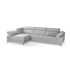 Chaiselongue Izquierda 3 Plazas 306 cm Relax Eléctrico Tapizado en Poliéster OLIMPIA