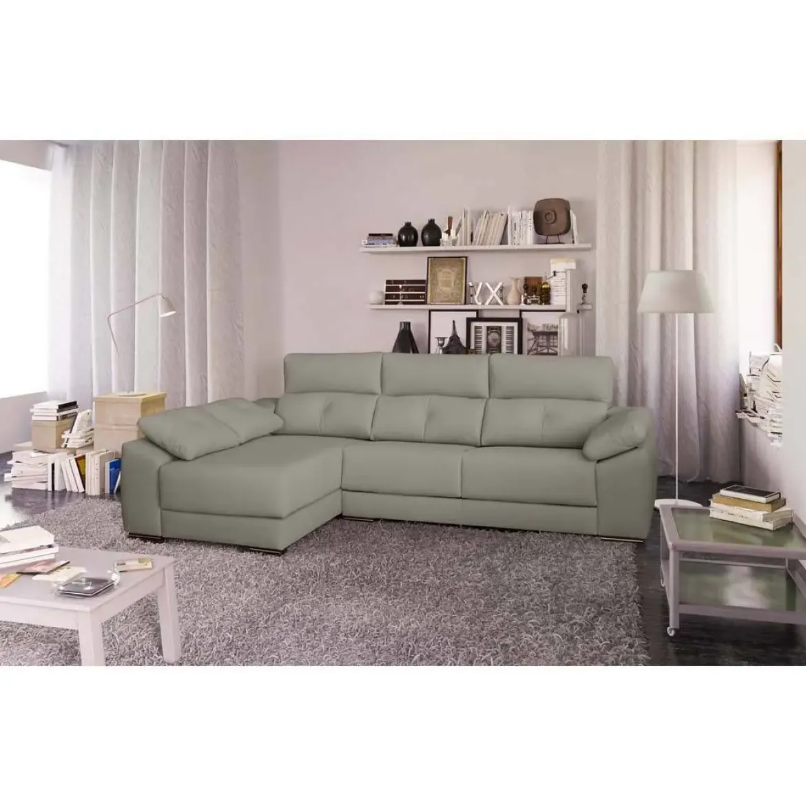 Chaise Longue Relax Eléctrico Tapizado en Tela Izquierda MÁXIMO