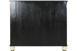 Cómoda Artesanal de Hueso Negra con Taracea Hecha a Mano MB-217978